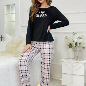 Pyjama Doux Carreaux Femme