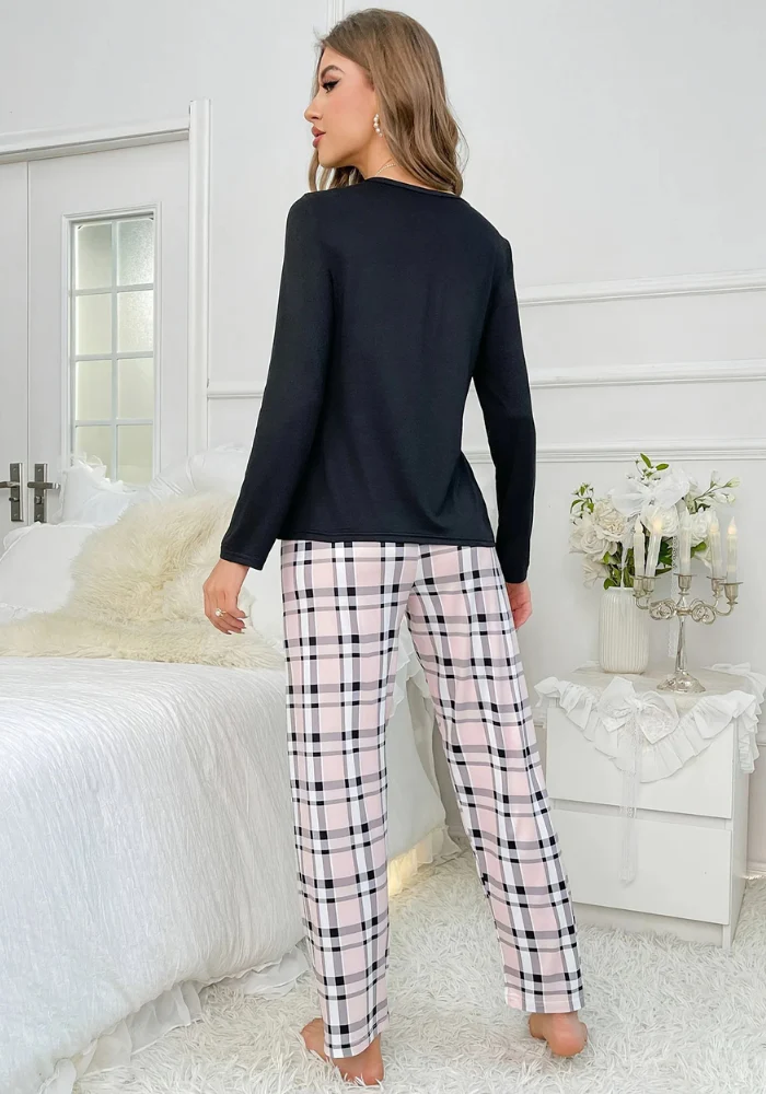 Pyjama Doux Carreaux Femme – Image 4