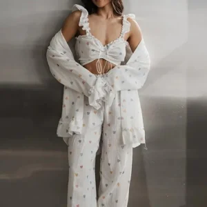 Pyjama 3 Pièces Imprimé Femme
