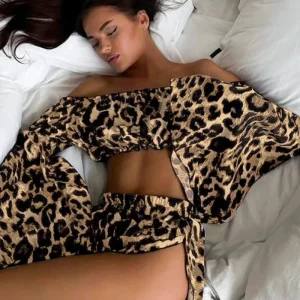 Pyjama 2 Pièces Léopard Femme