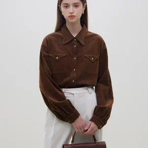 CHEMISE EN VELOURS A MANCHES LONGUES