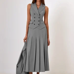 ENSEMBLE 2 PIÈCES JUPE PLISSEE & GILET