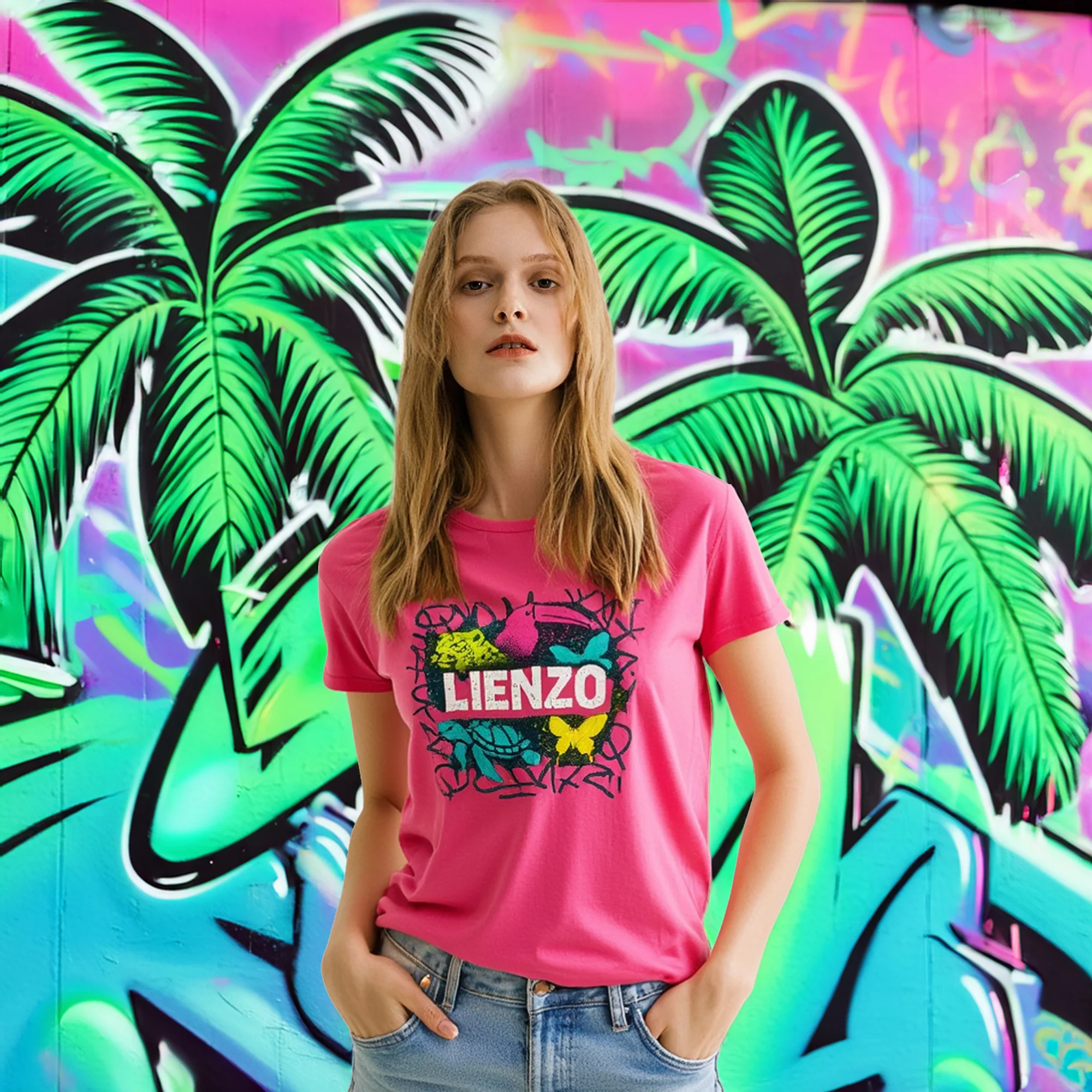 T-shirt "Neon Jungle Graffiti"