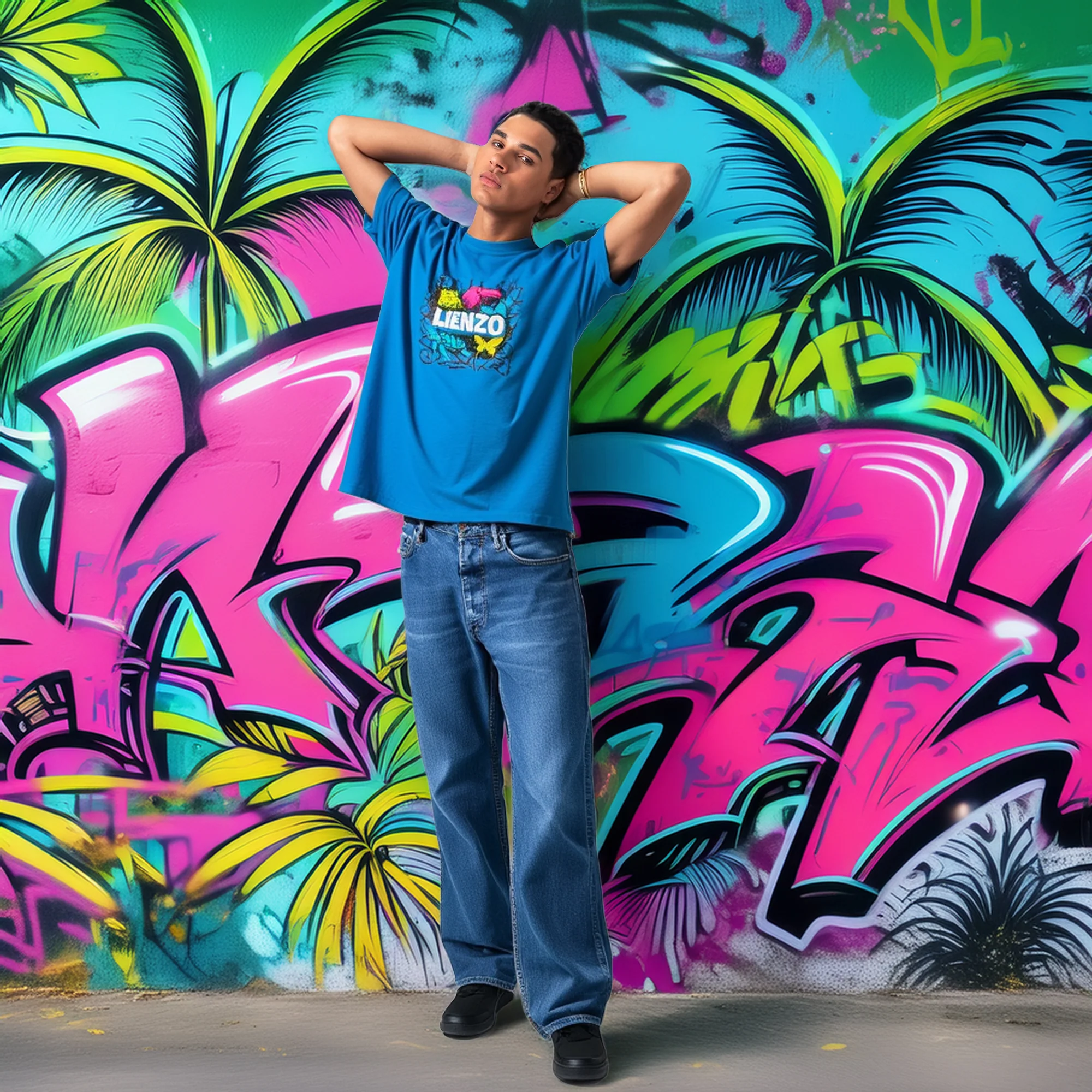 T-shirt "Neon Jungle Graffiti" – Image 2