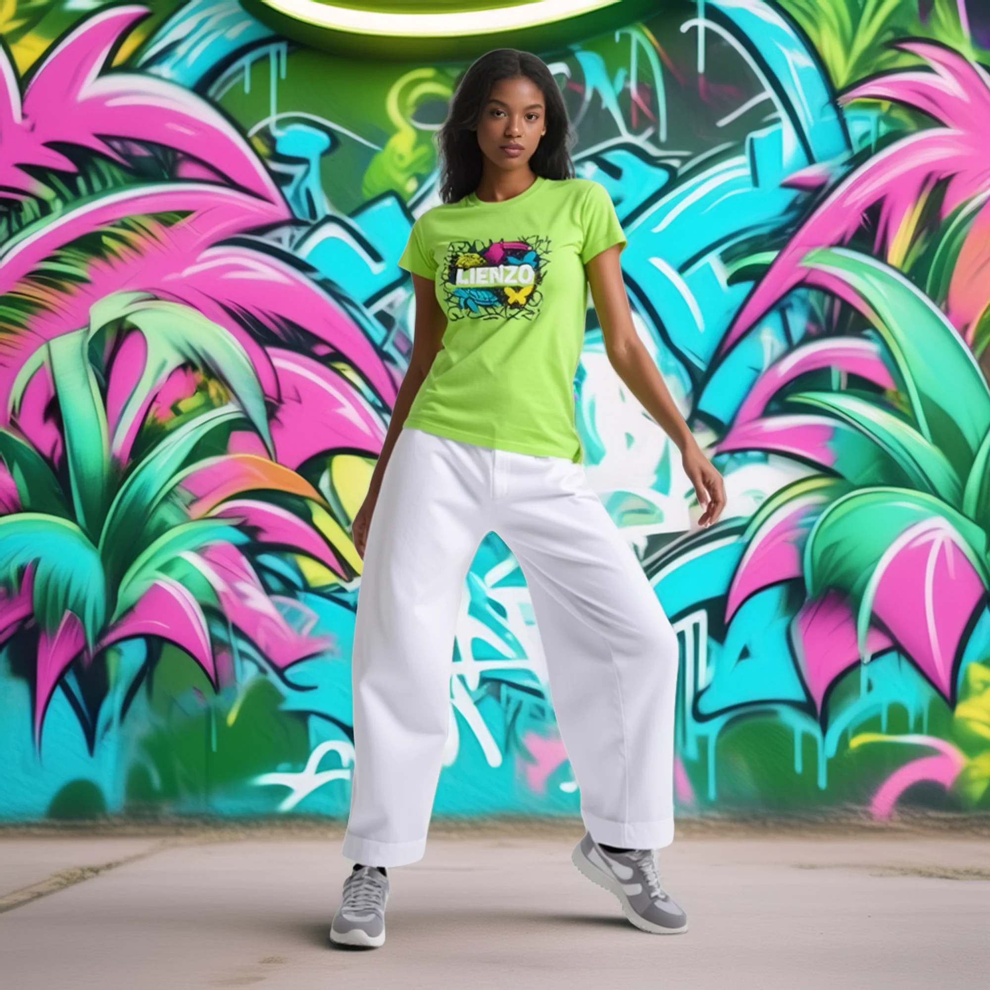 T-shirt "Neon Jungle Graffiti" – Image 7