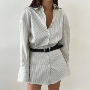 CHEMISE LONGUE RAYÉE