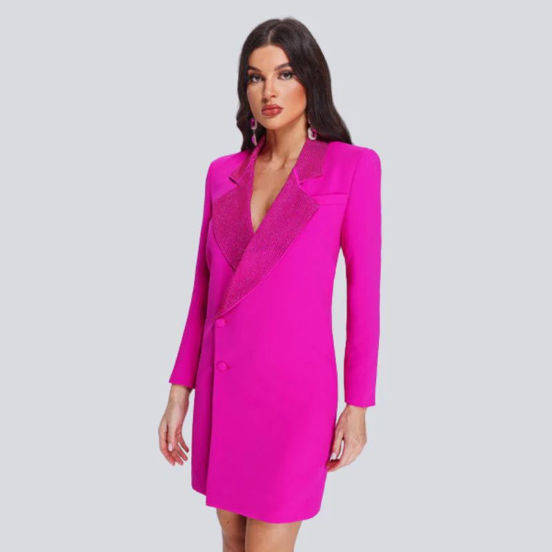 ROBE BLAZER CROISÉE À STRASS – Image 2