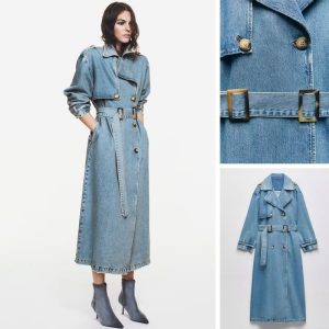 TRENCH COAT LONG EN DENIM