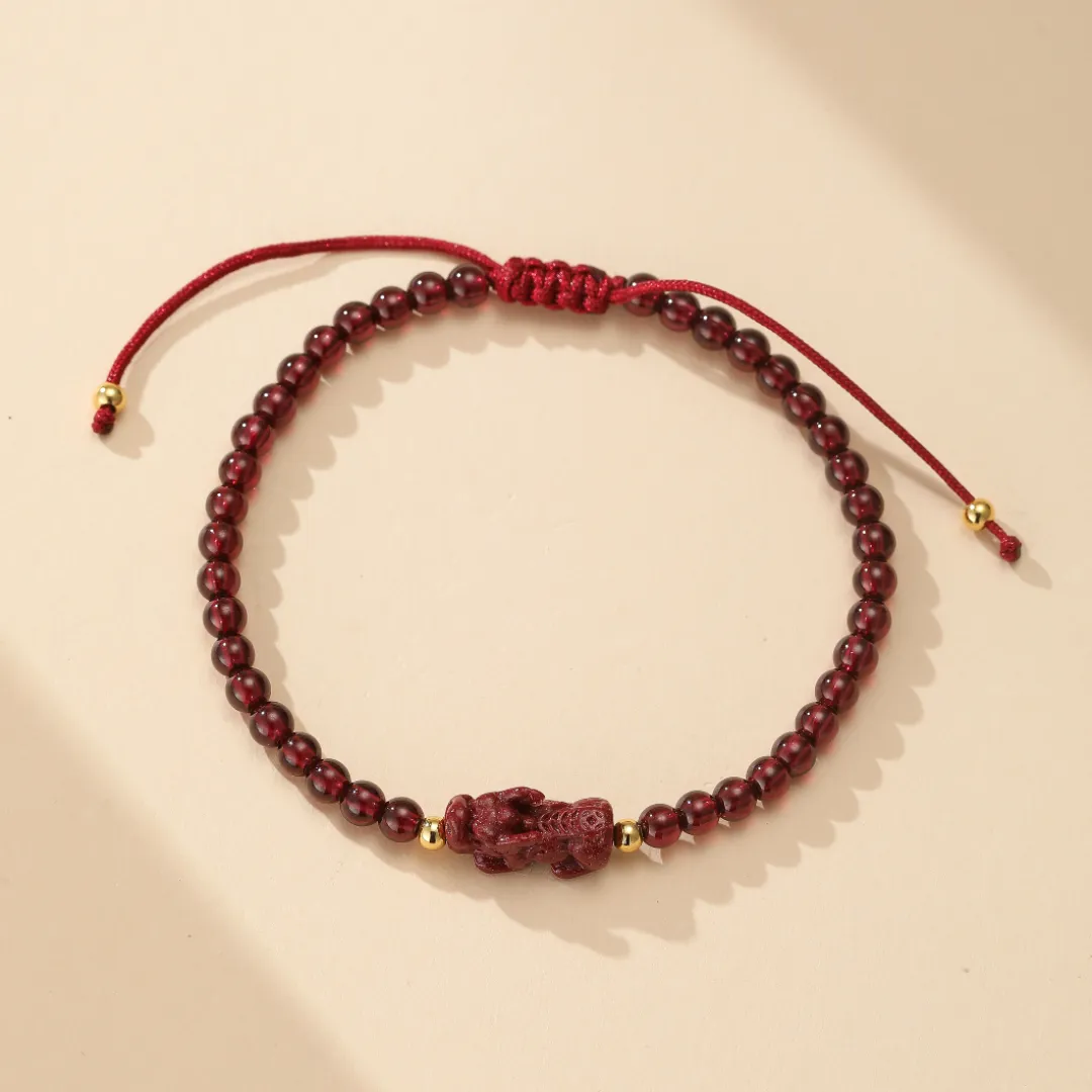 Bracelet de chance en Grenat Rouge - Pi Xiu – Image 6