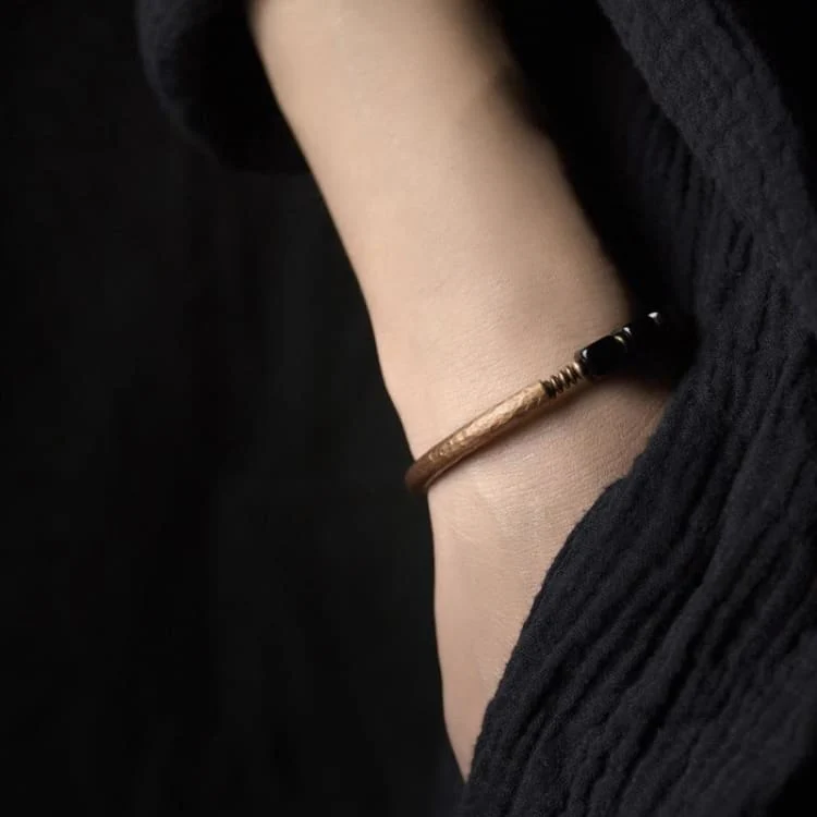 Bracelet «Equilibre» en Cuivre et Obsidienne – Image 2