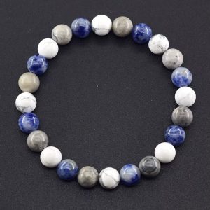 Bracelet pour Maigrir en Howlite et Sodalite – Apaisement et Soutien