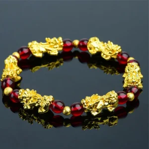 Bracelet Pixiu avec Perles d’Agate – Force Spirituelle et Stabilité