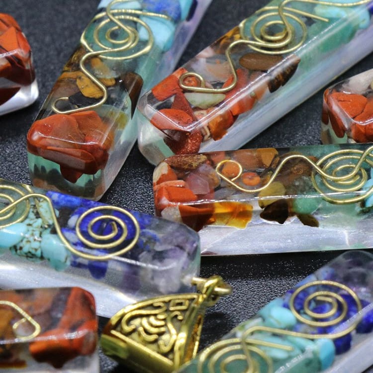 Collier 7 Chakras avec pendentif en amulette naturelle – Image 6