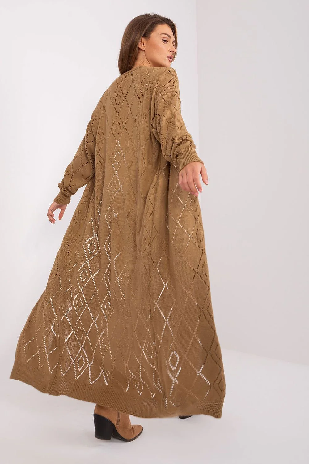 CARDIGAN GILET LONG MOTIF LOSANGE – Image 3