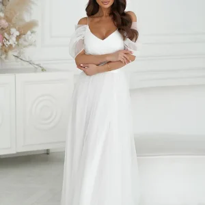 ROBE DE SOIRÉE EN TULLE MANCHES TOMBANTES