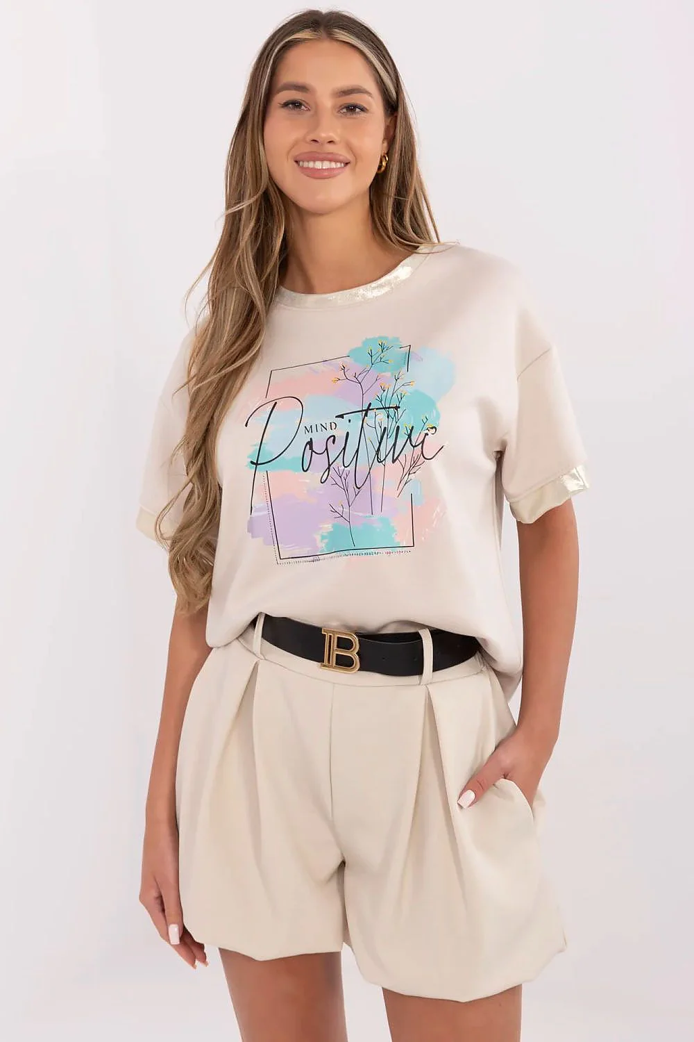 T-SHIRT POSITIVE MULTICOLOR EN COTON