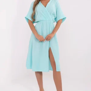 ROBE DÉCONTRACTÉE CACHE-COEUR FENDU EN COTON