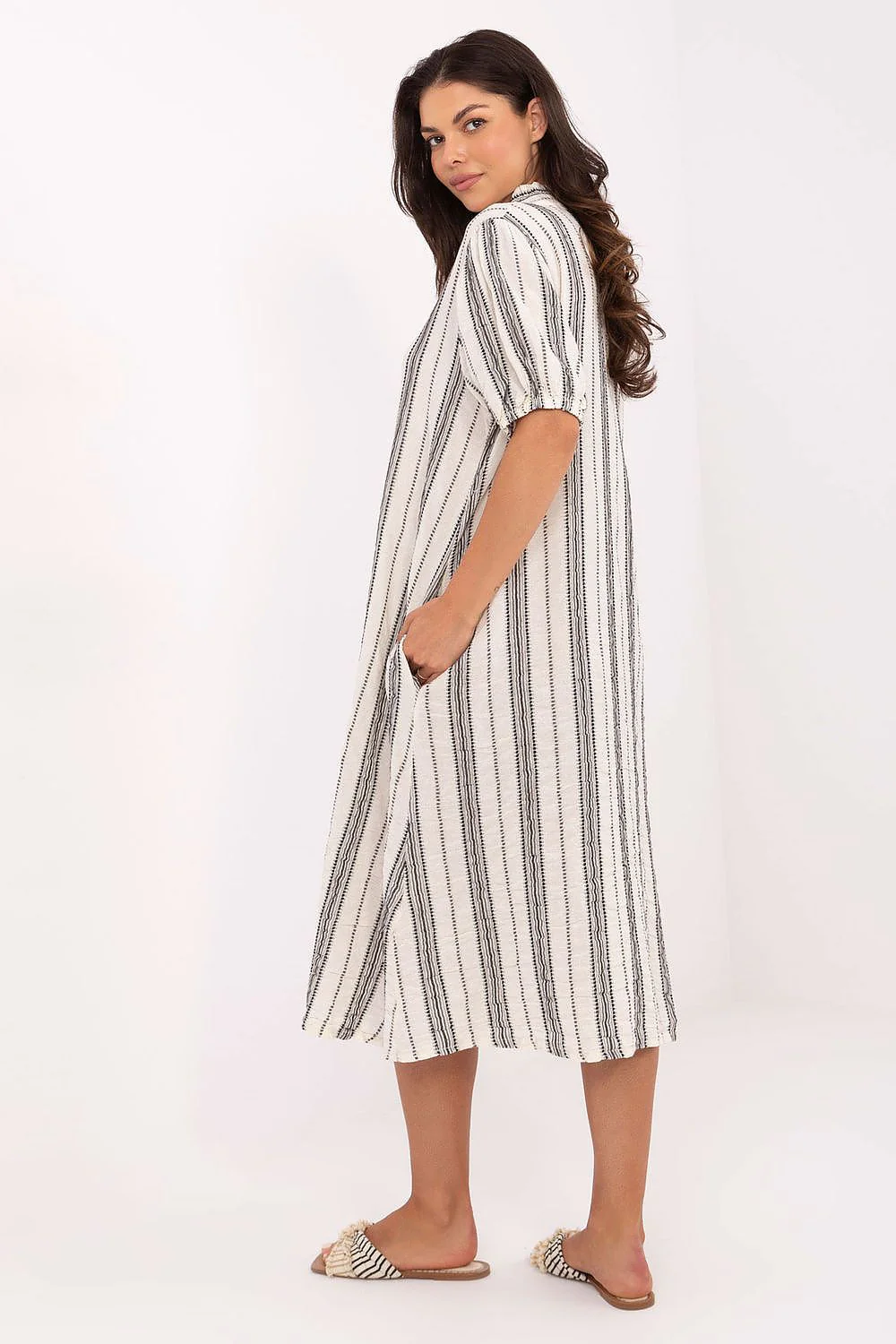 ROBE D'ÉTÉ BOHÈME À RAYURES EN COTON – Image 4