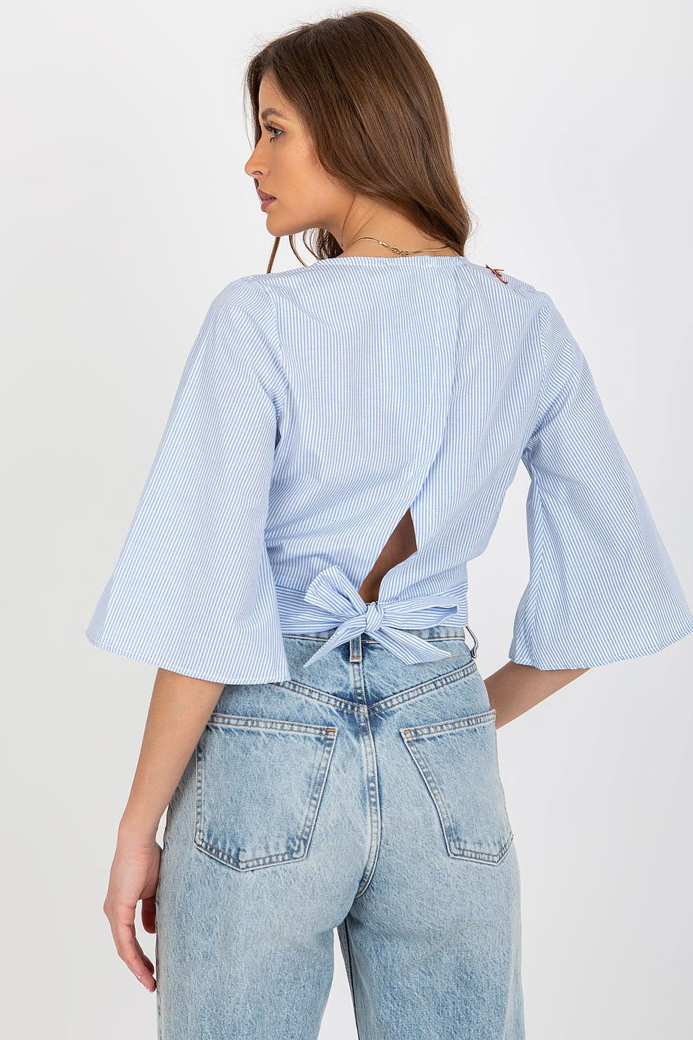 CHEMISIER CROP BRODÉE EN COTON – Image 4