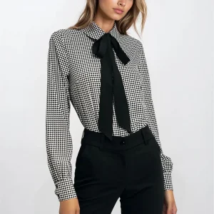 CHEMISIER BICOLORE AVEC NOEUD