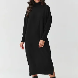 ROBE PULL À COL ROULÉ EN MAILLE