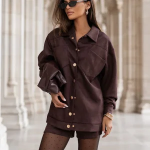 ENSEMBLE CHEMISE&SHORT MARRON