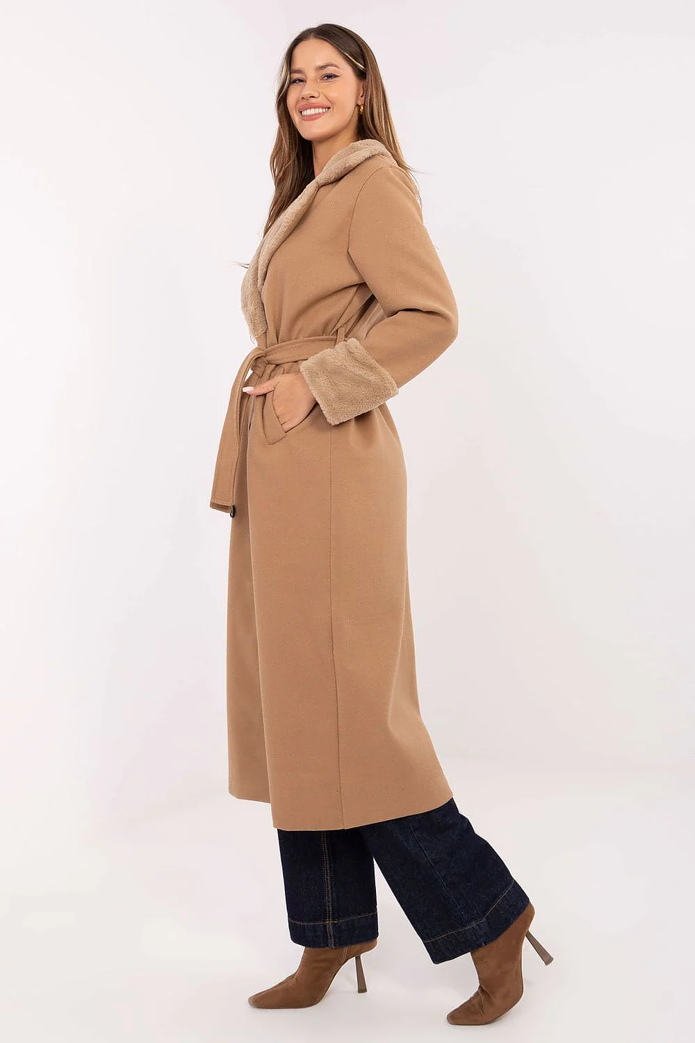 MANTEAU D’HIVER LONG DÉTAILS FOURRURE – Image 2