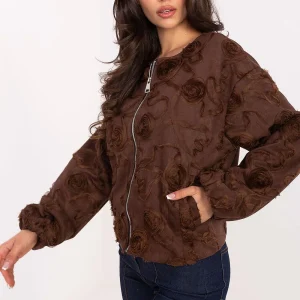 VESTE BOMBER TEXTUREE  MARRON