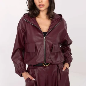 VESTE EN CUIR A CAPUCHE