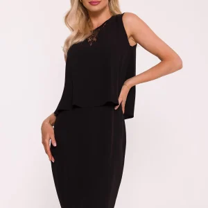 ROBE COCKTAIL DROITE AVEC STYLE CAPE