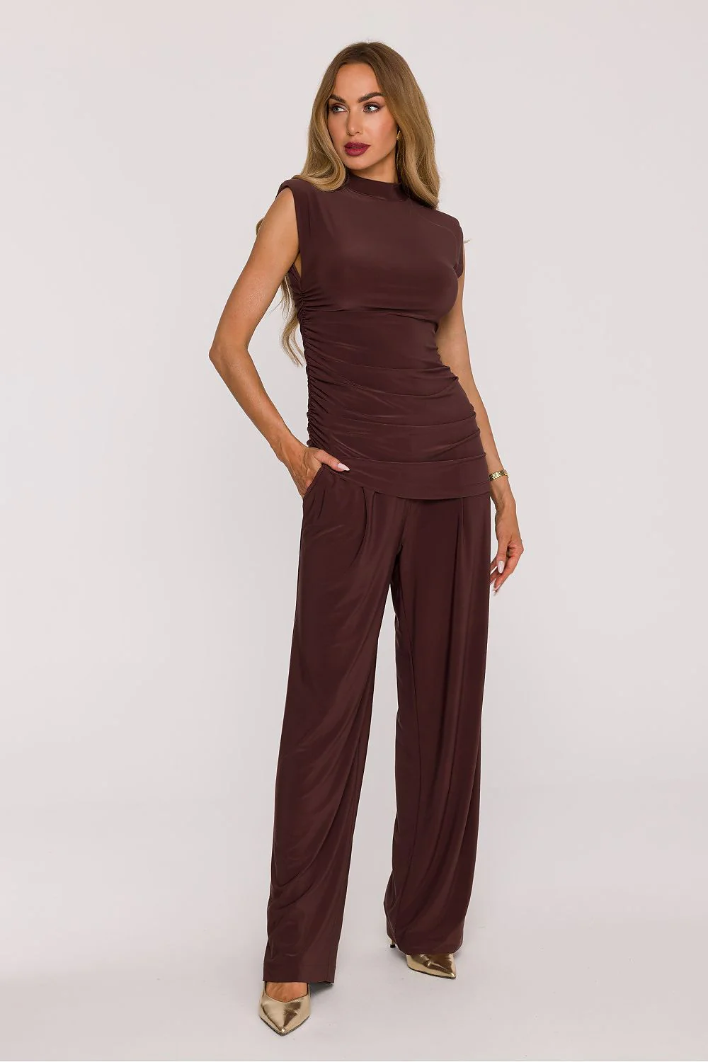 ENSEMBLE HAUT ASYMÉTRIQUE & PANTALON FLUIDE