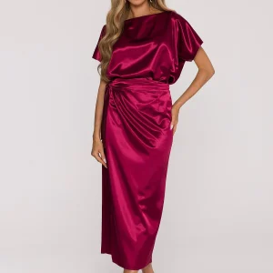 ROBE DE SOIRÉE PORTEFEUILLE FLUIDE EN SATIN