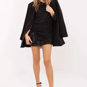 MINI ROBE A STRASS MANCHES TRANSPARENTES