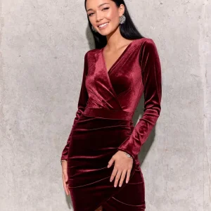 ROBE ASYMÉTRIQUE MINI EN VELOURS