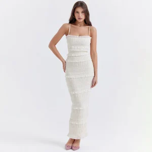 ROBE D'ÉTÉ LONGUE À VOLANTS