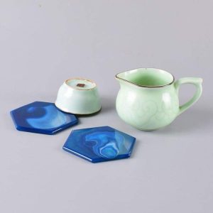 Dessous de verre en Agate Bleue