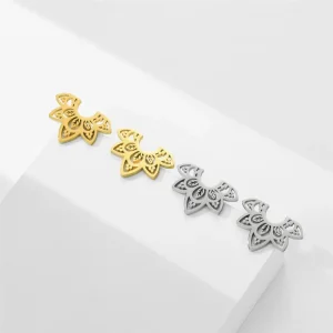 Fleur de Lotus boucle d’oreille en acier inoxydable