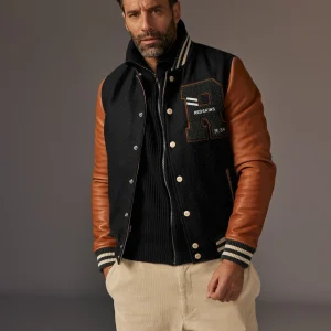 Blouson en cuir noir CAMBRIDGE SCHOOL