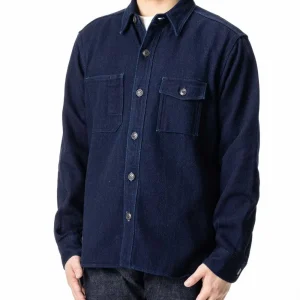 Chemise heavy indigo dobby - Momotaro