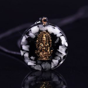 Pendentif en Orgonite et Obsidienne du Dieux protecteur.