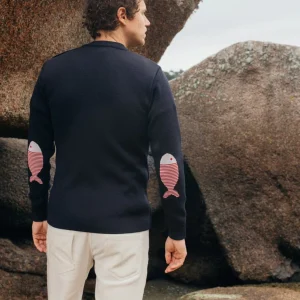 Pull à coudières "Poisson rayé"