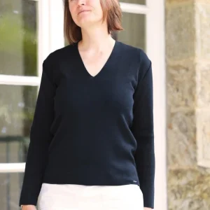 Pull col V "Marie Galante" laine