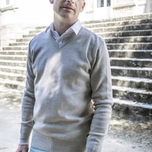 Pull col V "Petit Helice" laine mélangée