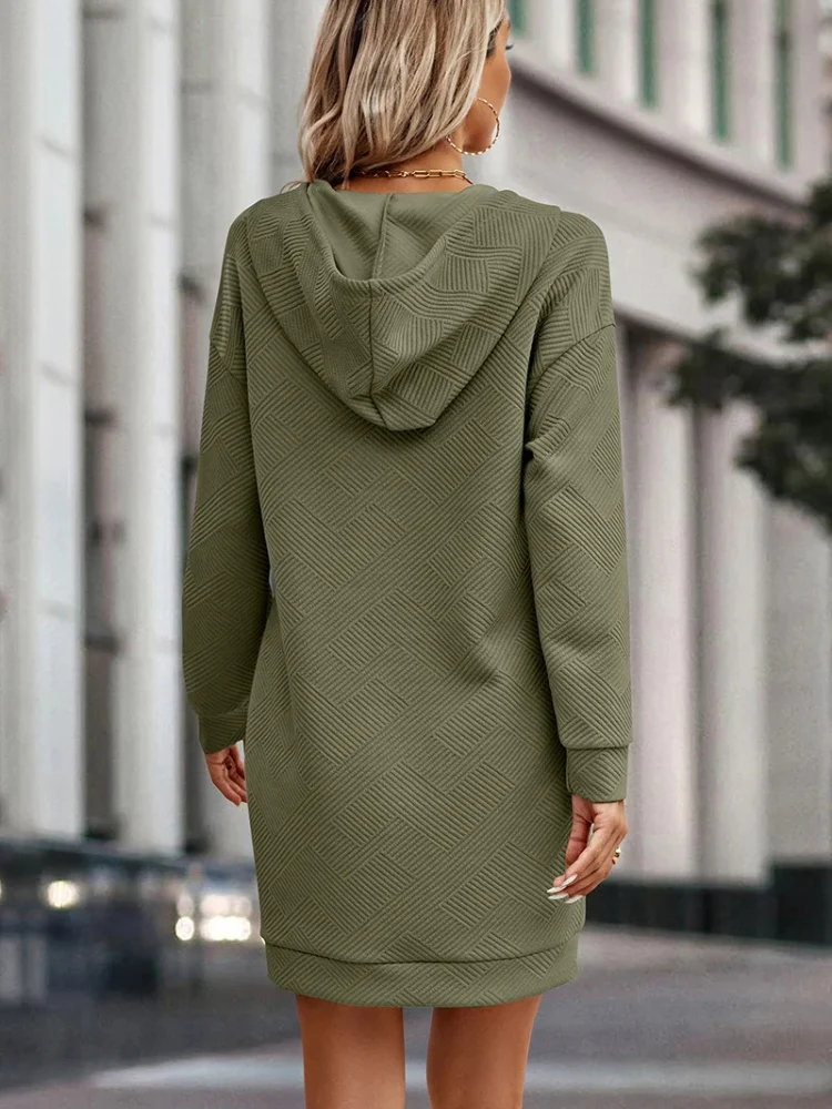 Pull robe à capuche femme manche longues – Image 8
