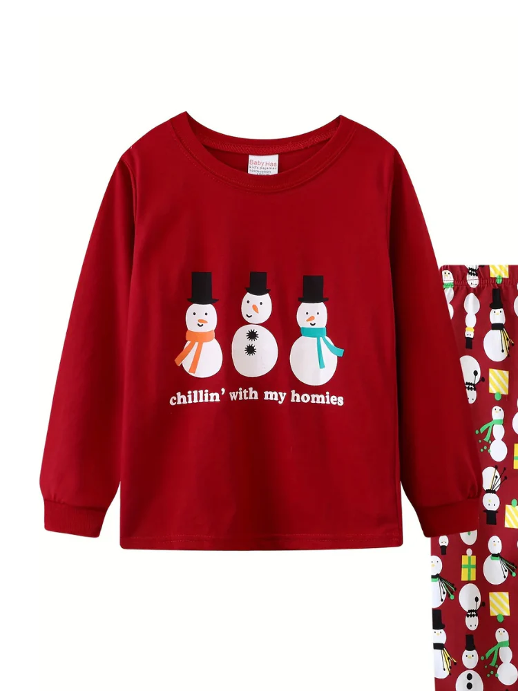 Pyjama de Noël Enfant Bonhomme de Neige – Image 2