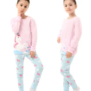 Pyjama Licorne Rose et Bleu Fille