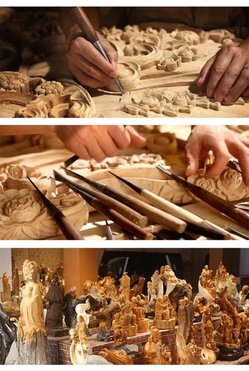 Statuette de Bouddha GuanYin en bois de buis – Image 9