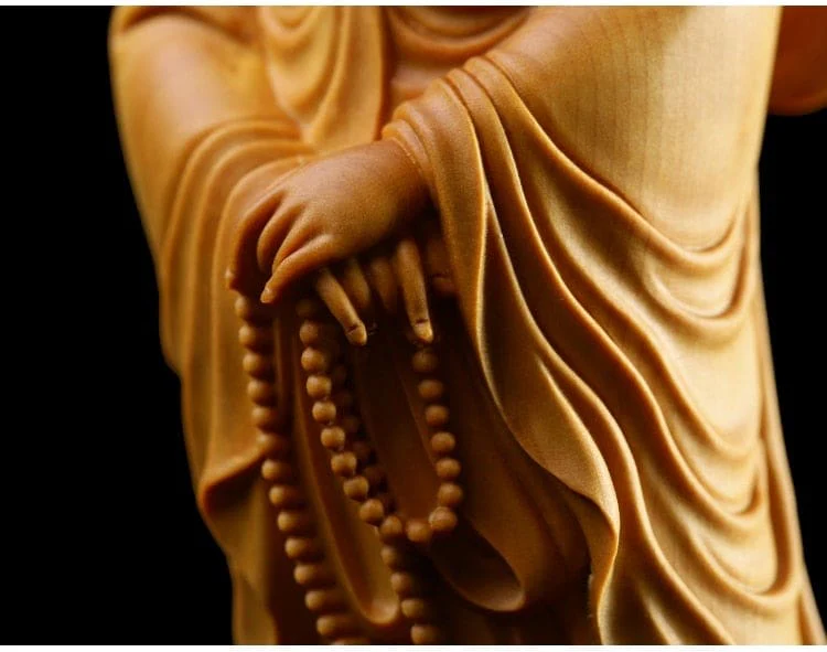 Statuette de Bouddha GuanYin en bois de buis – Image 6