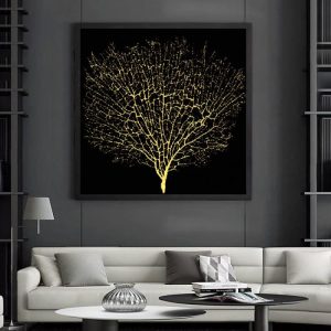 Tableau zen ' l'arbre de vie doré '