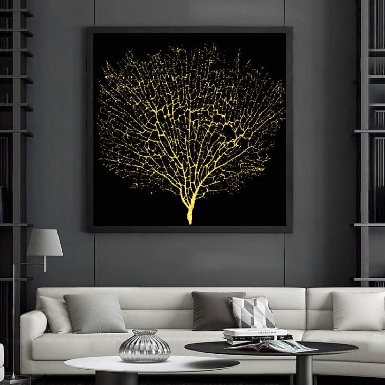Tableau zen ' l'arbre de vie doré '